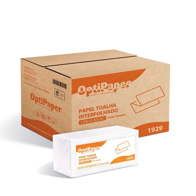 1929 PAPEL TOALHA INTERFOLHA FOLHA SIMPLES OPTIPAPER 4500 FOLHAS